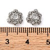 Brass Micro Pave Clear Cubic Zirconia Bead Caps KK-K378-46A-P-2