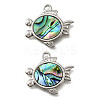 304 Stainless Steel Pave Natural Paua Shell Pendants STAS-C122-21E-01P-1