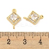 Brass Pave Clear Cubic Zirconia Connector Charms KK-P275-41G-3