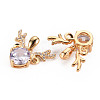 Brass Micro Cubic Zirconia Pendants GLAA-S193-014-3
