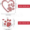 Heart & Pawprint Glitter Hotfix Rhinestone DIY-FG0002-29-2
