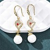Brass Micro Pave Clear Cubic Zirconia Dangle Earrings EJEW-F362-01G-1