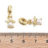 Rack Plating Brass Orange Cubic Zirconia European Dangle Charms KK-Q006-61G-3