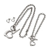 Heart 304 Stainless Steel Pendant Necklace & Stud Earring & Bracelet Sets for Women SJEW-F226-02P-2