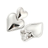 Non-Tarnish 304 Stainless Steel Double Heart Dangle Stud Earrings for Women LS-EJEW-D076-01A-P-2