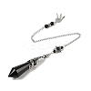 Natural Obsidian Cone Dowsing Pendulum Big Pointed Pendants AJEW-Z041-01C-AS-3