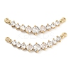 Brass Pave Clear Cubic Zirconia Connector Charms KK-Q789-44G-1