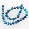 Natural Striped Agate/Banded Agate Round Bead Strands G-E234-10-2