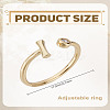 1Pc Brass Micro Pave Clear Cubic Zirconia Open Cuff Rings for Women RJEW-LP0002-37I-2