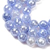 Electroplated Natural Agate Beads Strands G-B191-A07-8mm-16-3