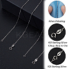 Beebeecraft 2Pcs Rhodium Plated 925 Sterling Silver Coreana Chain Necklaces Set STER-BBC0006-13B-4
