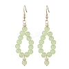 3 Pairs 3 Colors Imitation Jade Glass Beaded Teardrop Dangle Earrings EJEW-JE06517-4