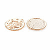 Brass Micro Pave Clear Cubic Zirconia Pendants KK-S364-189-2