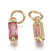 Brass Micro Pave Cubic Zirconia Charms ZIRC-F111-03G-02-2