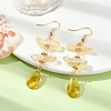 Dyed Natural Quartz Crystal Nugget & Teardrop Dangel Earrings EJEW-TA00314-03-3