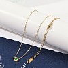 Ion Plating(IP) 304 Stainless Steel Cubic Zirconia Hexagon Pendant Cable Chain Necklaces NJEW-P320-16G-03-1