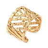 304 Stainless Steel Hollow Out Triangle Cuff Rings RJEW-G370-01G-4