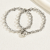 Fashionable European and American minimalist 201 Stainless Steel magnetic couple bracelet design magnetic stone. VR2280-1