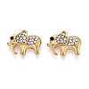 304 Stainless Steel Rhinestone Charms STAS-N115-46G-1
