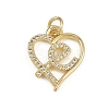 Brass Micro Pave Clear Cubic Zirconia Pendants KK-D409-36G-B-1