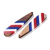 Independence Day Opaque Striped Resin & Walnut Wood Pendants RESI-U010-02E-2