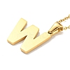 Ion Plating(IP) Initial Letter 304 Stainless Steel Pendant Necklaces NJEW-M199-01G-W-2