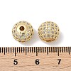 Brass Pave Clear Cubic Zirconia Beads KK-Q030-12G-3