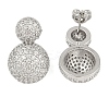 Flat Round Clear Cubic Zirconia Stud Earrings EJEW-S235-03G-2