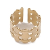 Ion Plating(IP) 304 Stainless Steel Handrail Open Cuff Rings for Women RJEW-G285-28G-2