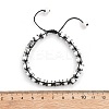 Adjustable Natural Howlite and Non-magnetic Synthetic Hematite Braided Bead Bracelets BJEW-Z090-01O-5