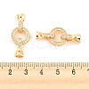Rack Plating Brass Micro Pave Clear Cubic Zirconia Fold Over Clasps KK-M261-25G-3