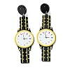 Sparkling Acrylic Watch Dangle Stud Earrings with 304 Stainless Steel Pins LS-EJEW-C063-01E-1