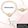 12Pcs 2 Colors Alloy Cable Chain Bracelets for Women Men BJEW-SC0001-60-2