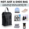 4Pcs Rectangle Polyester Fabric Waterproof Shoes Storage Zipper Bags with Imitation Leather Handle ABAG-GF0001-31-5
