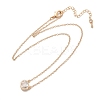 Brass Pave Clear Cubic Zirconia Pendant Necklaces for Women NJEW-Z079-02G-02-4