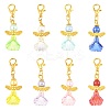 8Pcs Angel Acrylic & Glass Pearl Pendant Decorations HJEW-FS00070-1