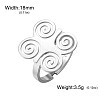 304 Stainless Steel Cuff Open Rings WGAE9D9-01-1