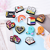 12Pcs 12 Styles Food Grade Eco-Friendly Silicone Focal Beads SIL-YW0001-54-7