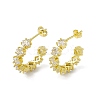 Rack Plating Brass Cubic Zirconia Stud Earrings for Women EJEW-M213-35G-A-1