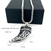 304 Stainless Steel Punk Tiger Tooth Shaped Pendant Necklaces for Men Women DC8418-6