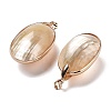 Electroplate Natural Shell Big Pendants KK-F882-05G-2