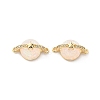 Brass Micro Pave Clear Cubic Zirconia Planet Connector Charms KK-B129-28G-01-1