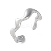 Non-Tarnish 304 Stainless Steel Wave Open Cuff Ring for Women LS-RJEW-C040-02P-5