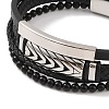 Braided Microfiber Leather Multi-strand Bracelets LS-BJEW-B096-06E-4