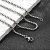 Non-Tarnish 304 Stainless Steel Box Chain Necklaces NJEW-F227-09P-06-3