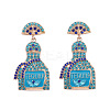 Zinc Alloy Rhinestone Dangle Stud Earrings FS-WG8FD93-04-1