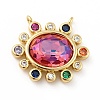 Brass Cubic Zirconia Pendants KK-G419-04G-03-2