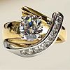 Brass Micro Pave Clear Cubic Zirconia Finger Rings FS-WG8456F-03-2