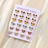 304 Stainless Steel Enamel Stud Earrings EJEW-B009-17G-1
