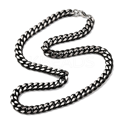 10MM 304 Stainless Steel Cuban Link Chain Necklaces NJEW-C099-04A-02-1